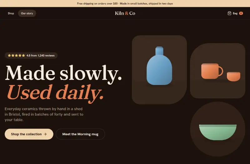 Kiln & Co: online store preview
