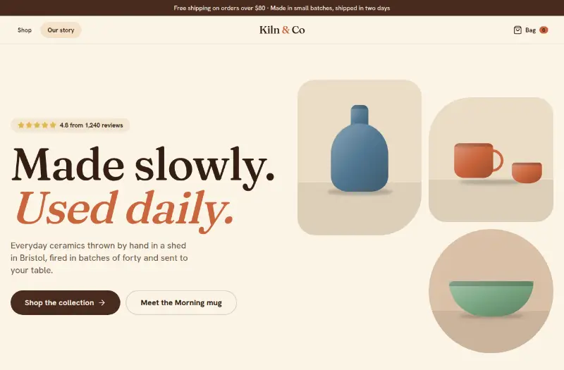 Kiln & Co: online store preview