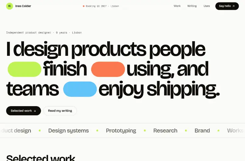 Folio: designer portfolio preview
