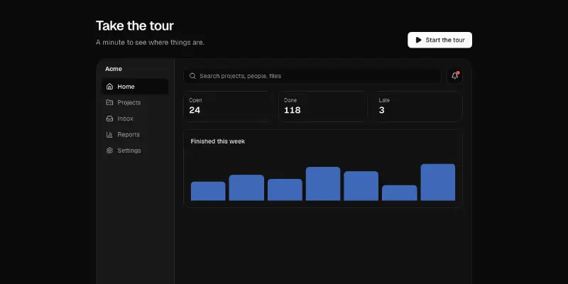 Tour 1: guided product tour preview