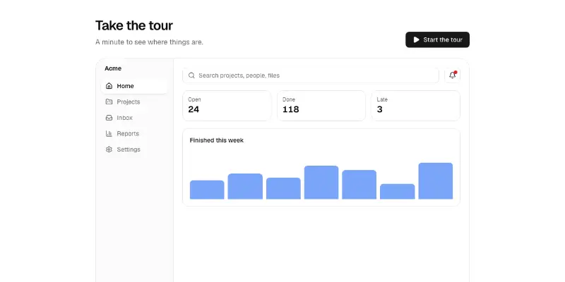 Tour 1: guided product tour preview