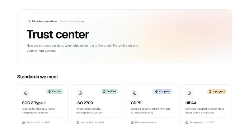 Trust 1: security and trust center preview