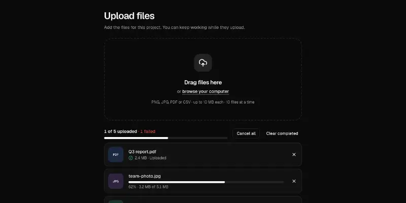 Upload 1: upload manager preview