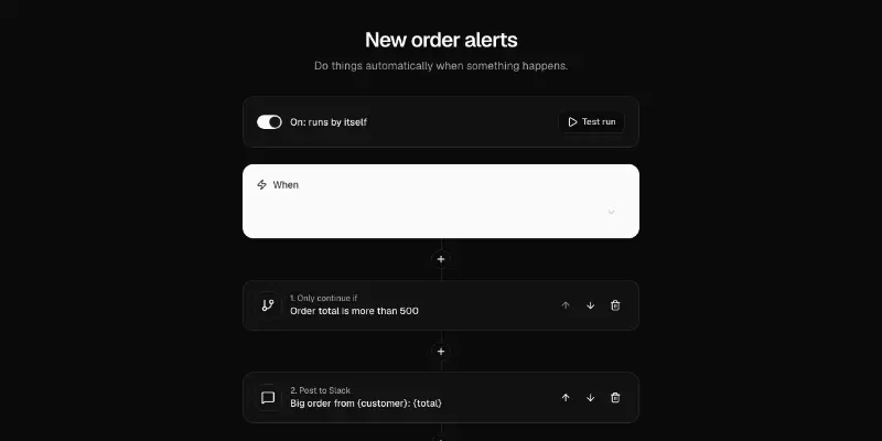 Workflow 1: automation builder preview